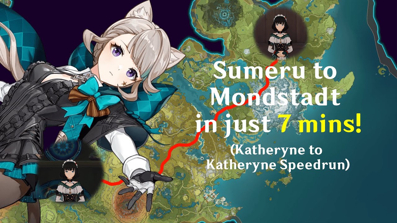 Sumeru to Mondstadt Speedrun in 7:27.33 (Katheryne to Katheryne)