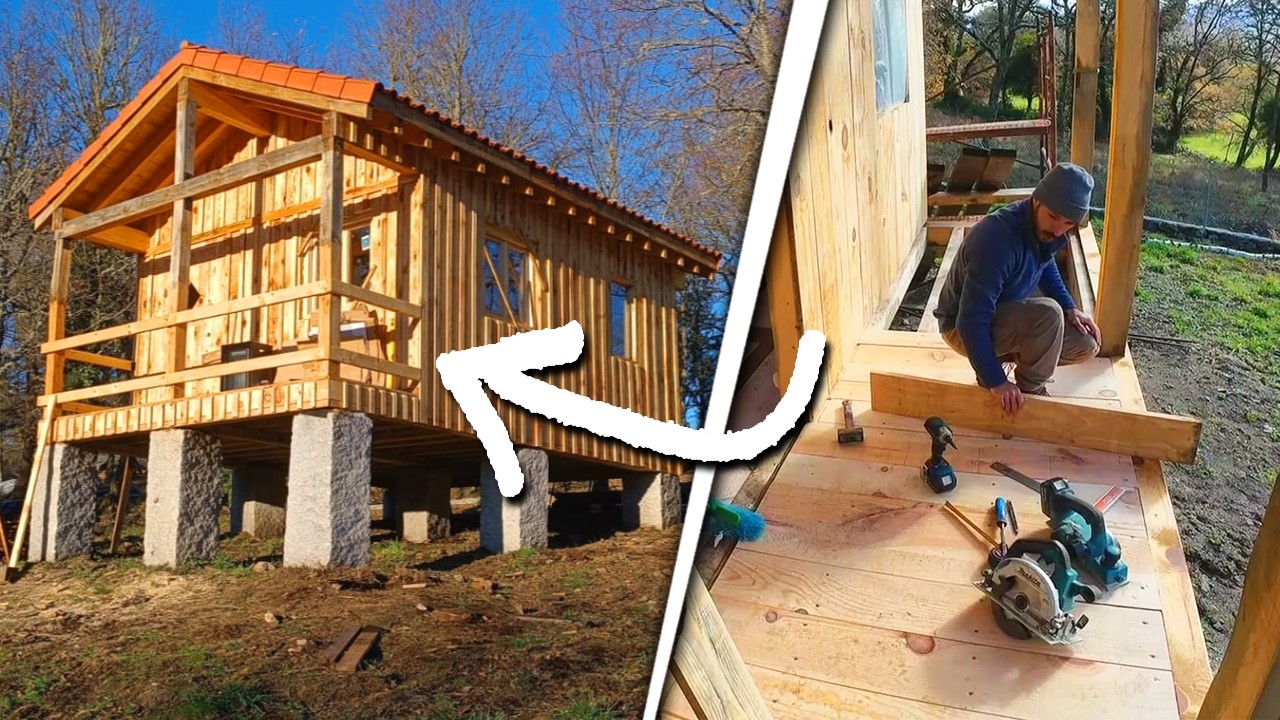 🏠Ep124 | Construyendo el PORCHE/BALCÓN de la CABAÑA! Vistas Increíbles!