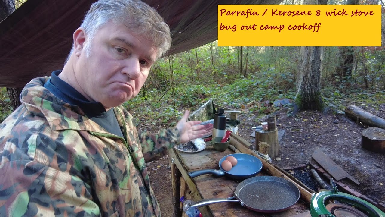 Kerosene / Parrafin 8 wick stove steak cook out in my bug out camp location
