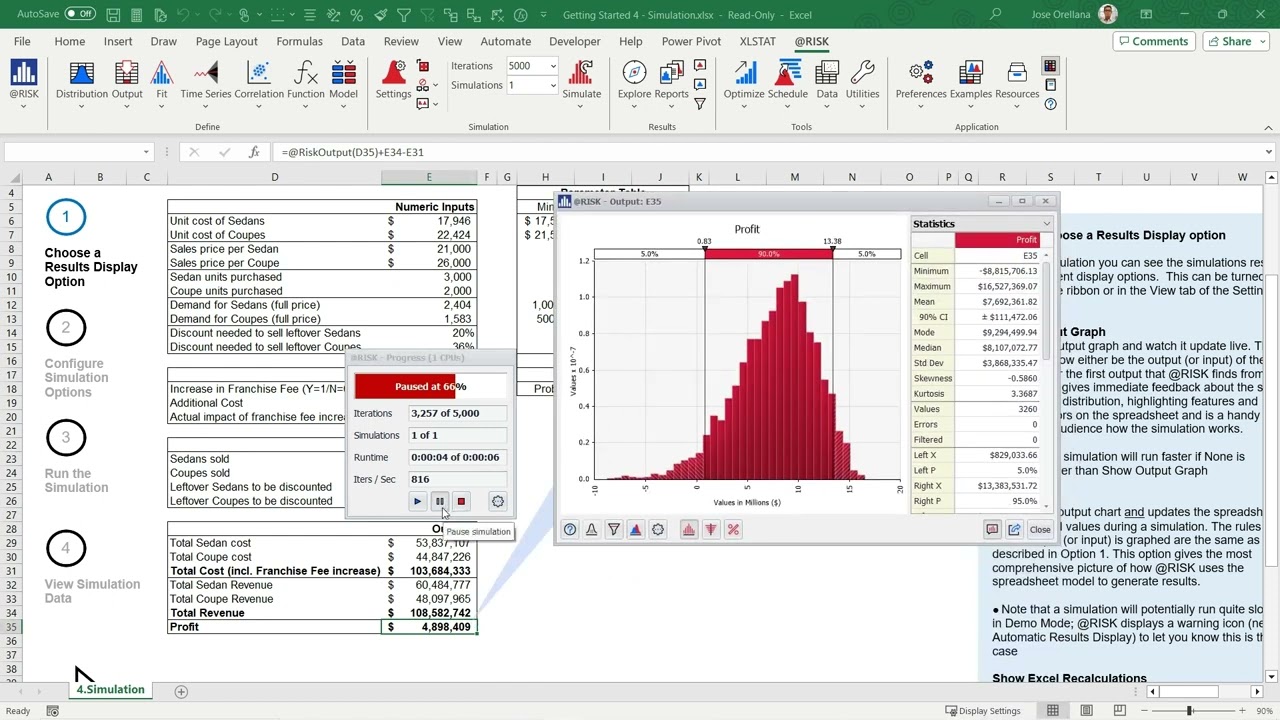 @RISK Getting Started 4 – Configuration and Simulation