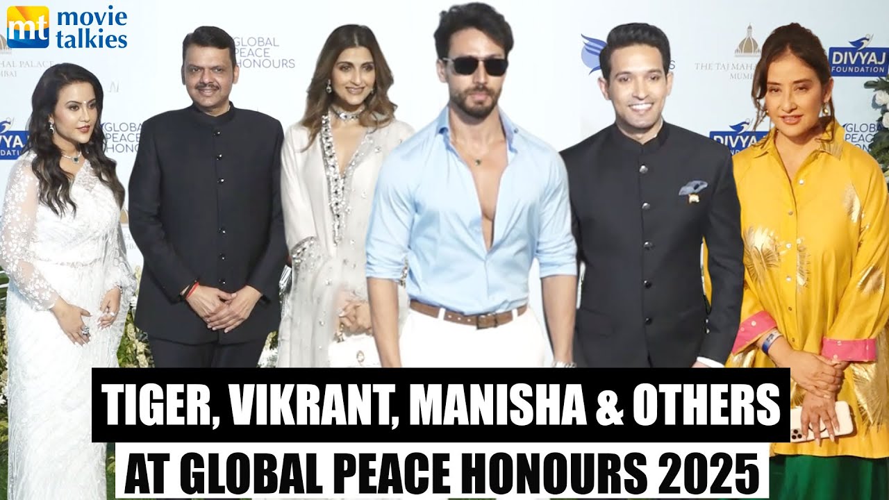 Tiger Shroff, Manisha Koirala, Vikrant Massey, Maha. CM Devendra Fadnavis with wife Amruta at Event