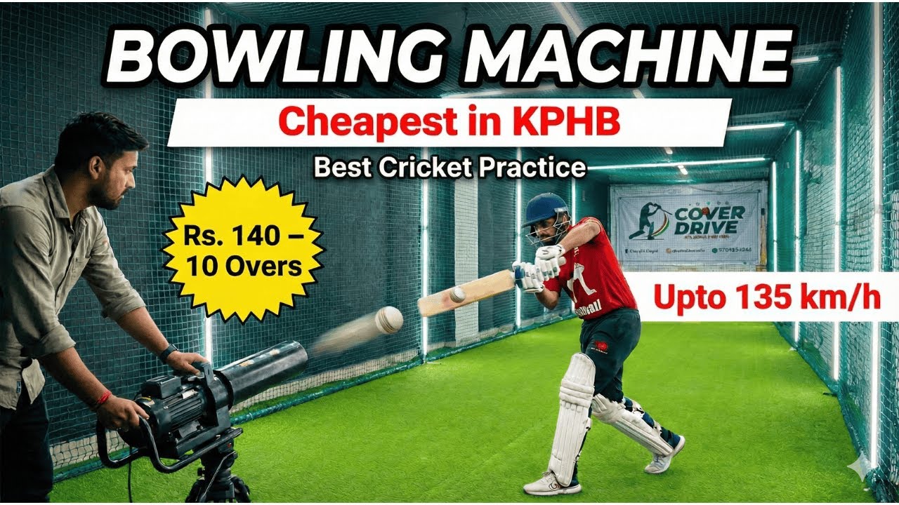 Cheapest Cricket Bowling Machine in Hyderabad (KPHB) 🏏 Just ₹140!