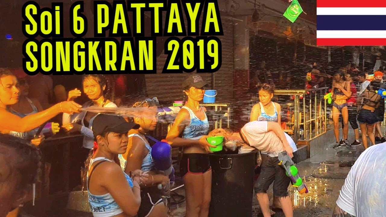 RARE footage of Soi 6 Songkran PATTAYA Thailand 2019
