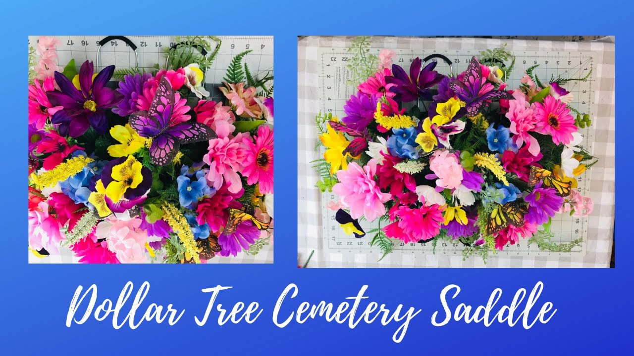 Dollar Tree 🌳 How to Make an Artificial Floral Cemetery Saddle using Dollar Tree flowers🌿🌼🐝 Summer
