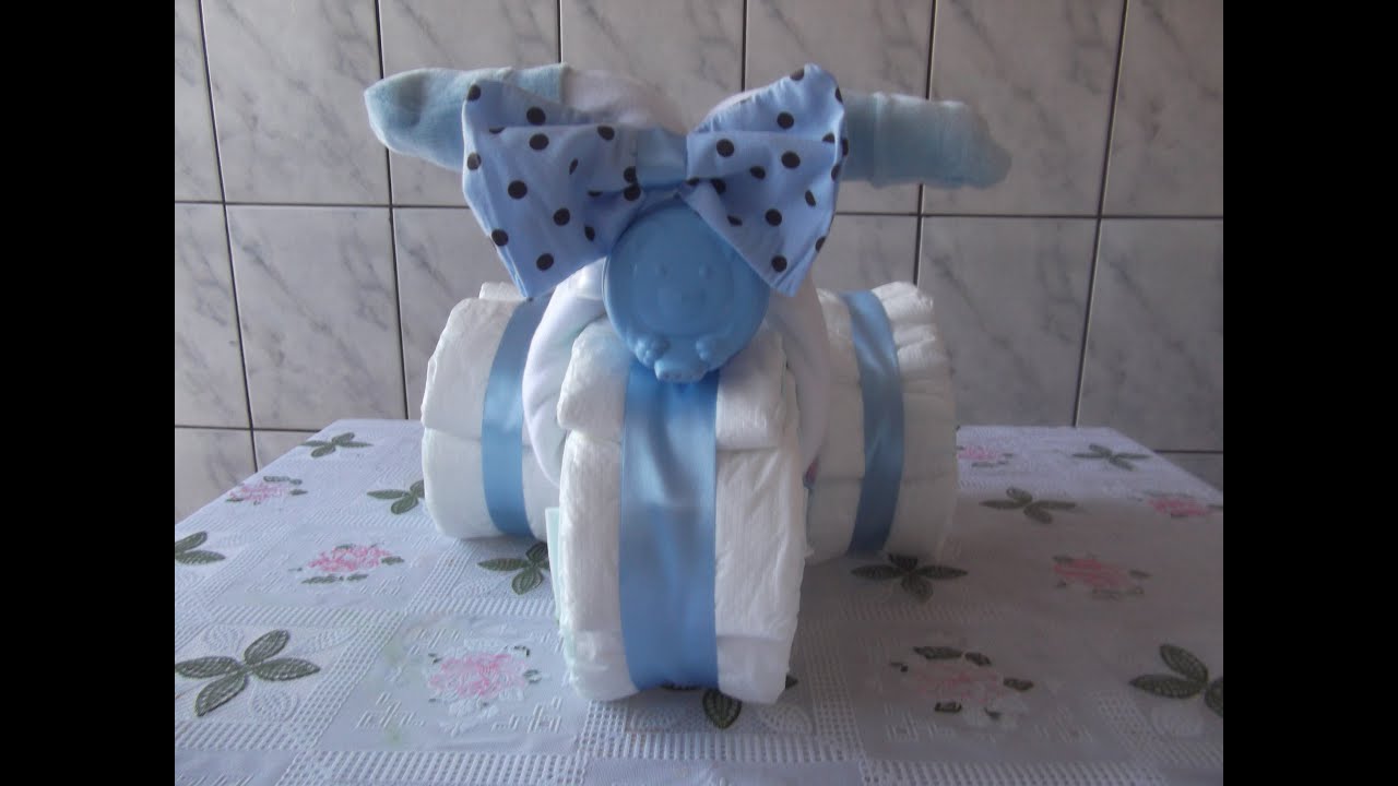 Como fazer triciclo de fraldas para chá de bebe