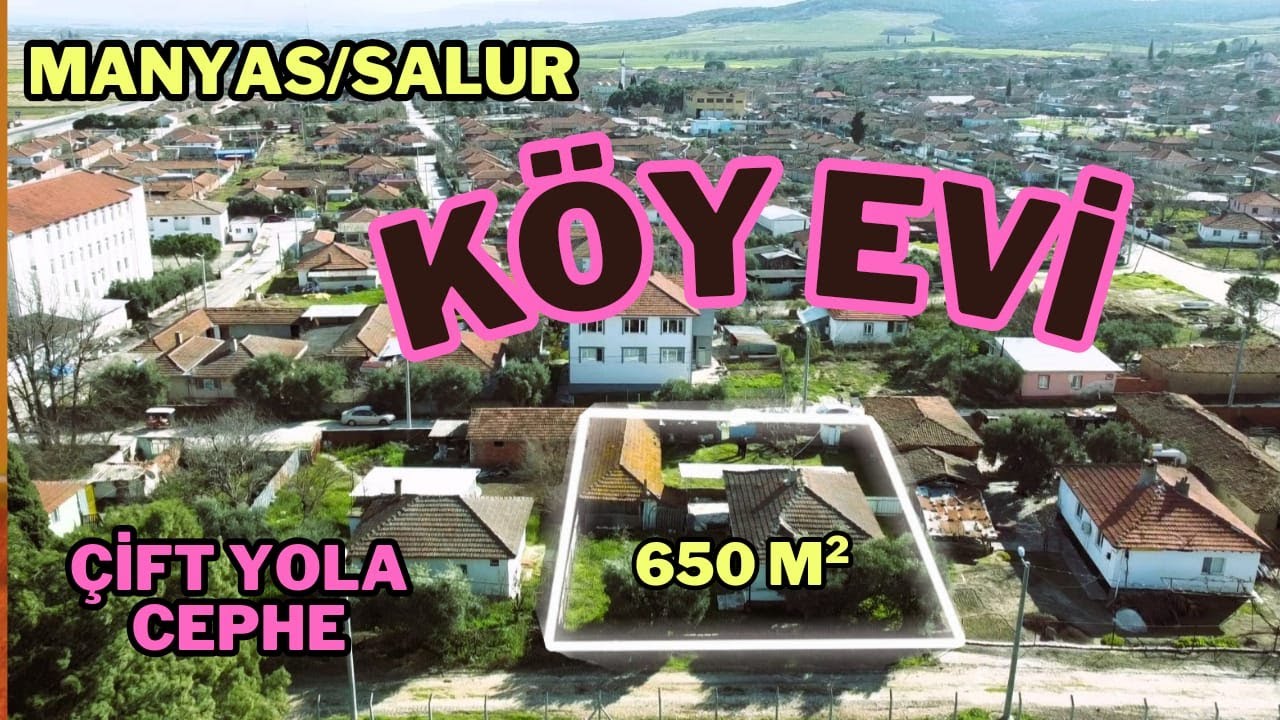 349-- MANYAS-SALUR'da ÇİFT YOLA CEPHE 650 m2 KÖY EVİ/Bahçeli müstakil ev/masrafsız köy evi