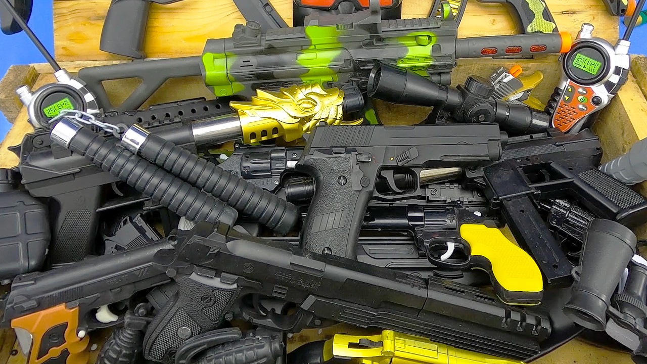 INSANE Toy Gun Crate Reveal! MP5 SMG, Sniper Rifles, Pump Shotguns, Golden Dragon Pistol & More!