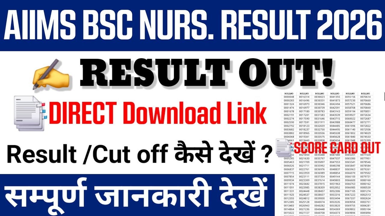 AIIMS BSc Nursing Result 2026 | How to Check AIIMS BSc Nursing Result 2026 | AIIMS BSc Nursing Re...