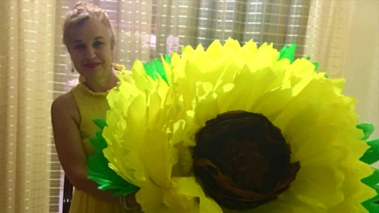 COMO HACER UN GIRASOL GIGANTE DE PAPEL