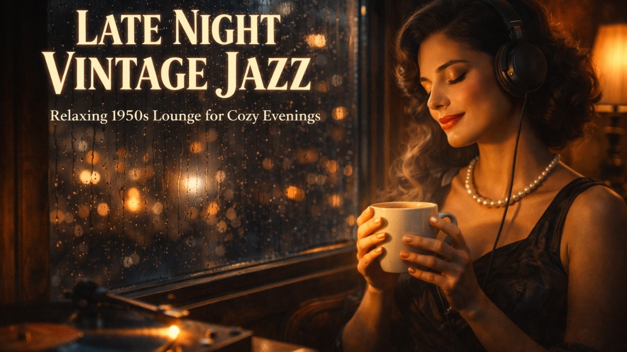 jazz music : Late Night Vintage Jazz ☕ Relaxing 1950s Lounge Instrumental for Study & Cozy Evenings