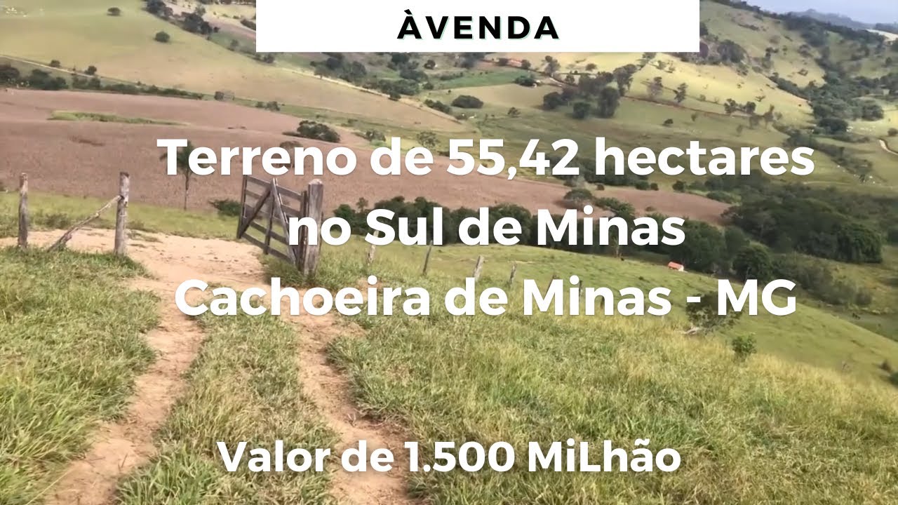 Terreno de 55,42 hectares no Sul de Minas! Ideal para Criar gado leiteiro e de Corte!
