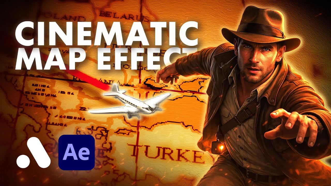 Как создать эффект кинематографической карты в After Effects (без плагинов)