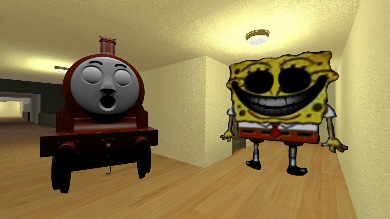 Scary Spongebob And The Train Nextbot Gmod