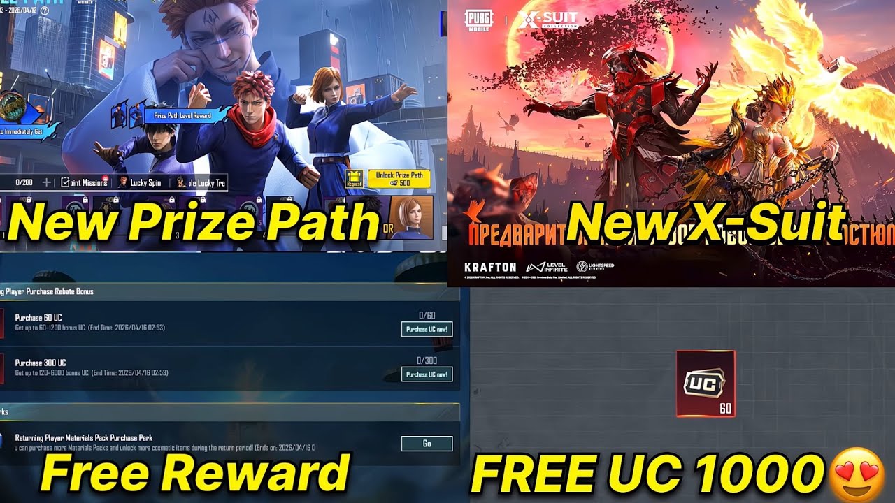 😍 Finally jujutsu kaisen Prize Path In Bgmi | New X-Suit And Return Blood Reven X-Suit & Free Uc ✅