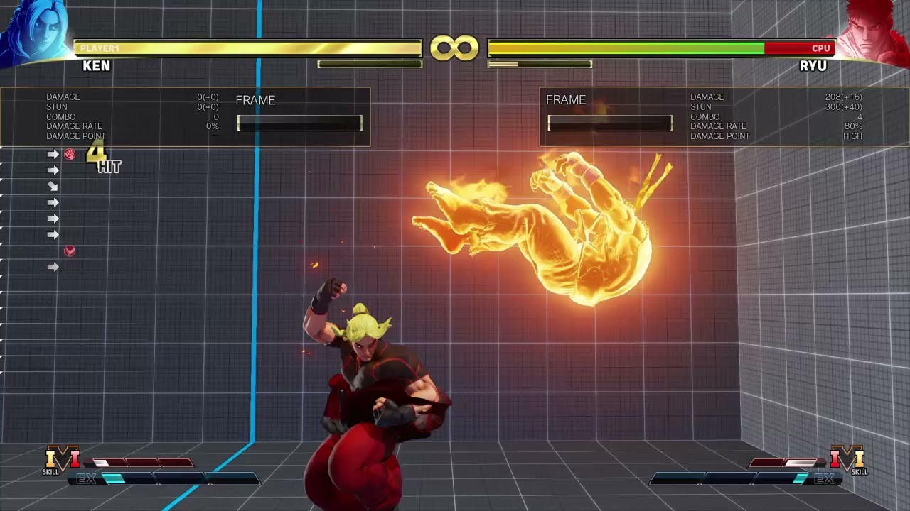 SFV Ken #10 crush counter combo 208dmg/300stn