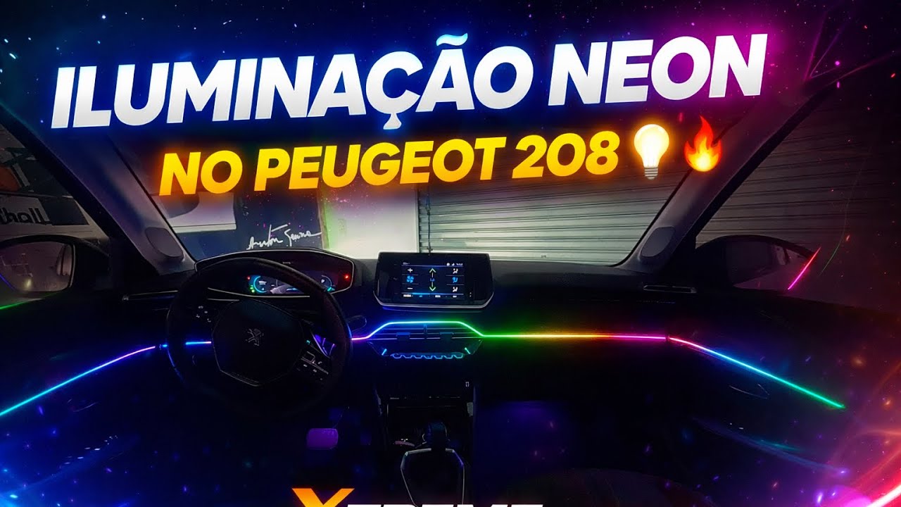 O melhor Neon RGB no interior do peugeot 208!