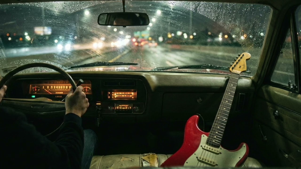 RADIO RAIN 📻🌧️ | Late Night Rock Drive Clean Guitar & Melodic Shuffle