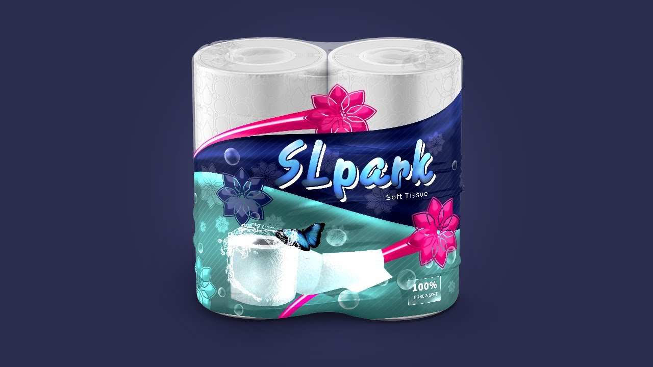 Tissue Paper Product packaging Design | Adobe Photoshop Tutorial