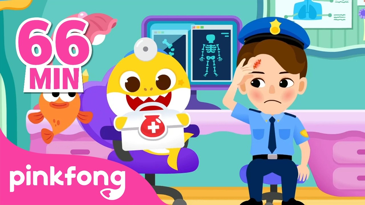 Police Officer Visits Doctors | Boo Boo Song & More Hospital Play | Pinkfong Official
