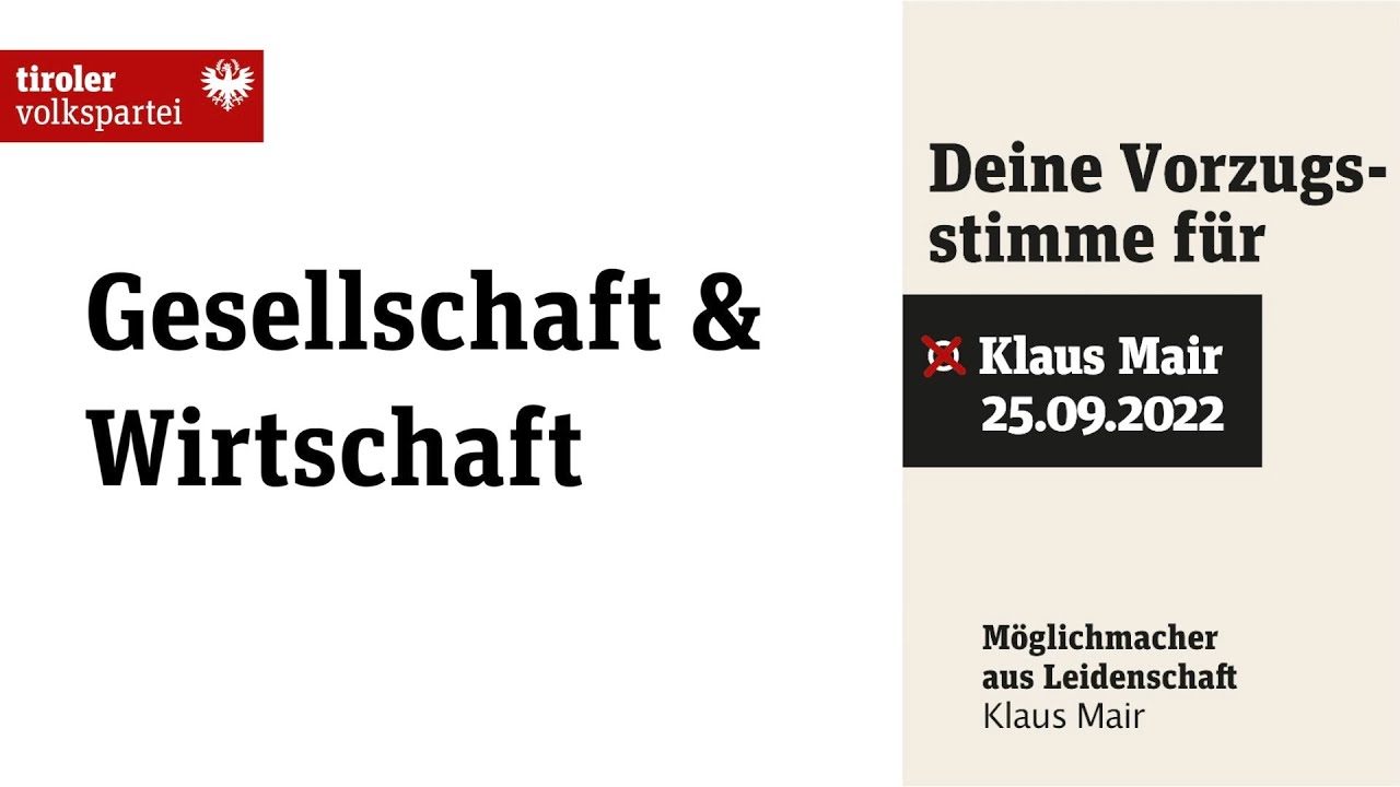 Klaus Mair - Gesellschaft und Wirtschaft