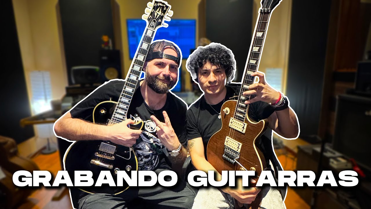 Grabando guitarras de las nuevas canciones de DIFONIA