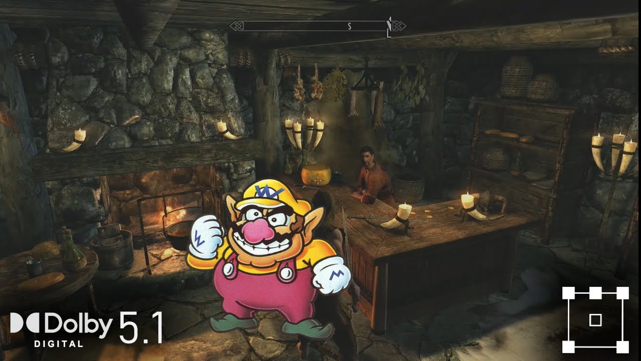 Wario dies after they stopped him while stealing items in Skyrim (REMASTERED)