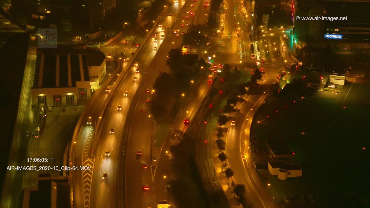 Aerial Footage / The Paris ring road, concrete belt around Paris / Boulevard p&eacute;riph&eacute;rique de Paris