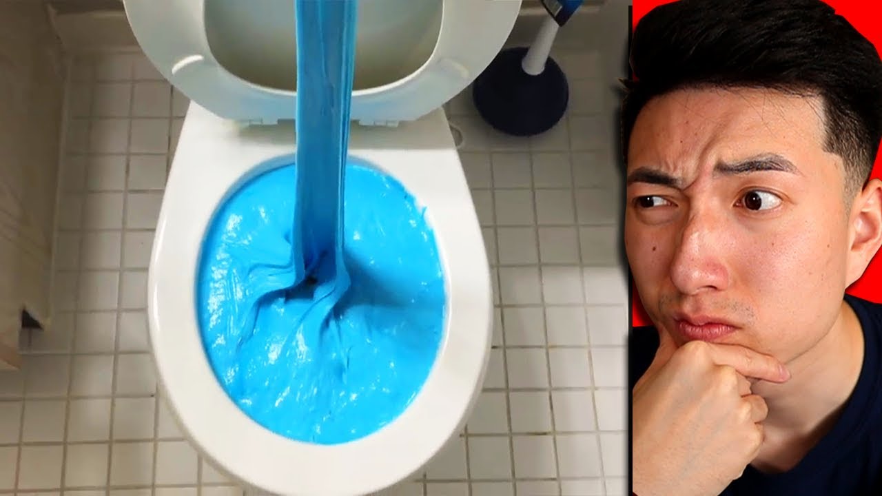 WILL IT FLUSH? - Blue Slime EXPERIMENT