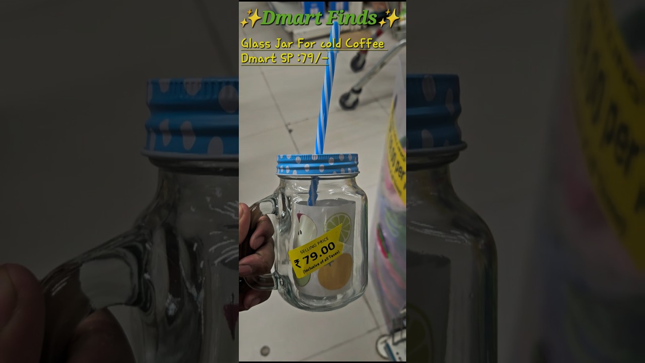 Glass Jar with straw