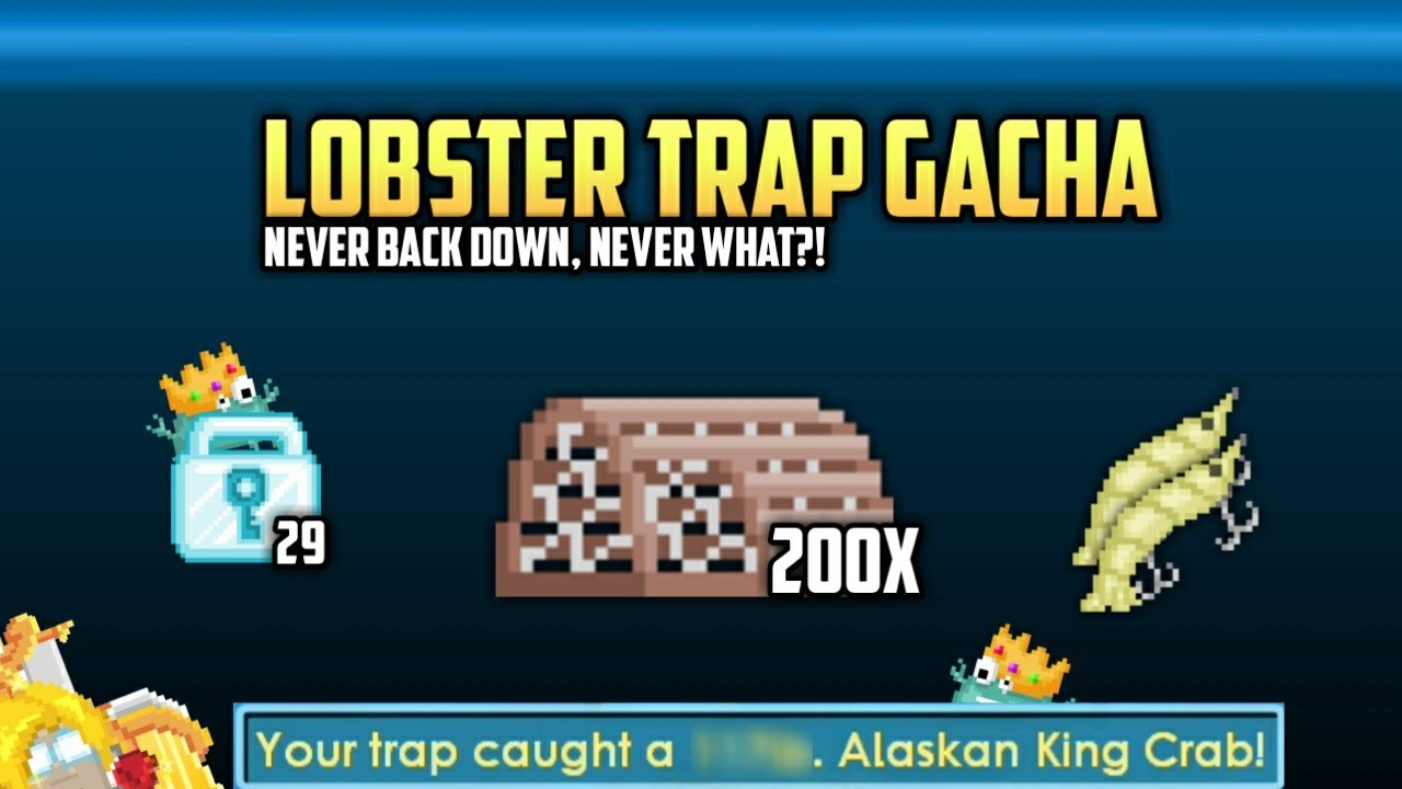 200-фунтовый аляскинский королевский краб?! Ловушка для лобстеров Gacha — Growtopia 2024