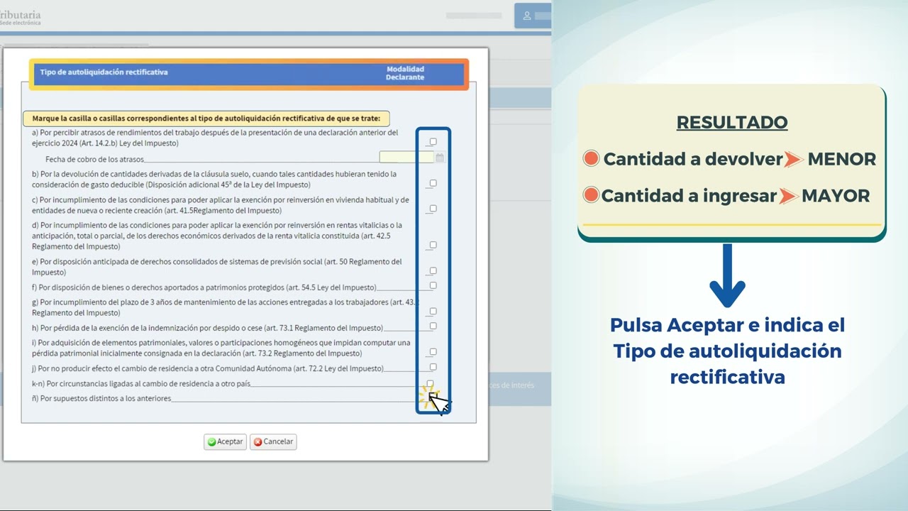 Renta 2024 - Modificación de una declaración presentada (Autoliquidación rectificativa)