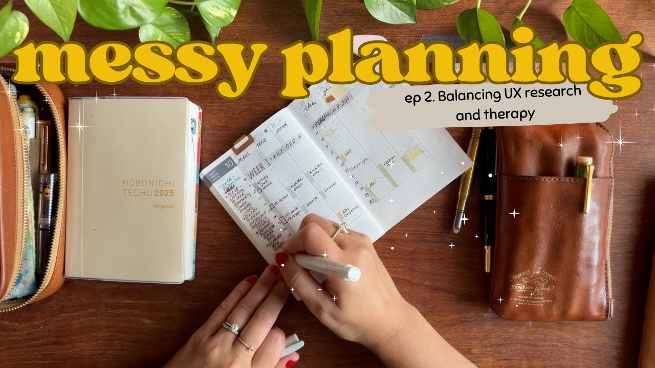 Messy planning ep2 🌿 How I plan while working in UX research and therapy | hobonichi techo a6