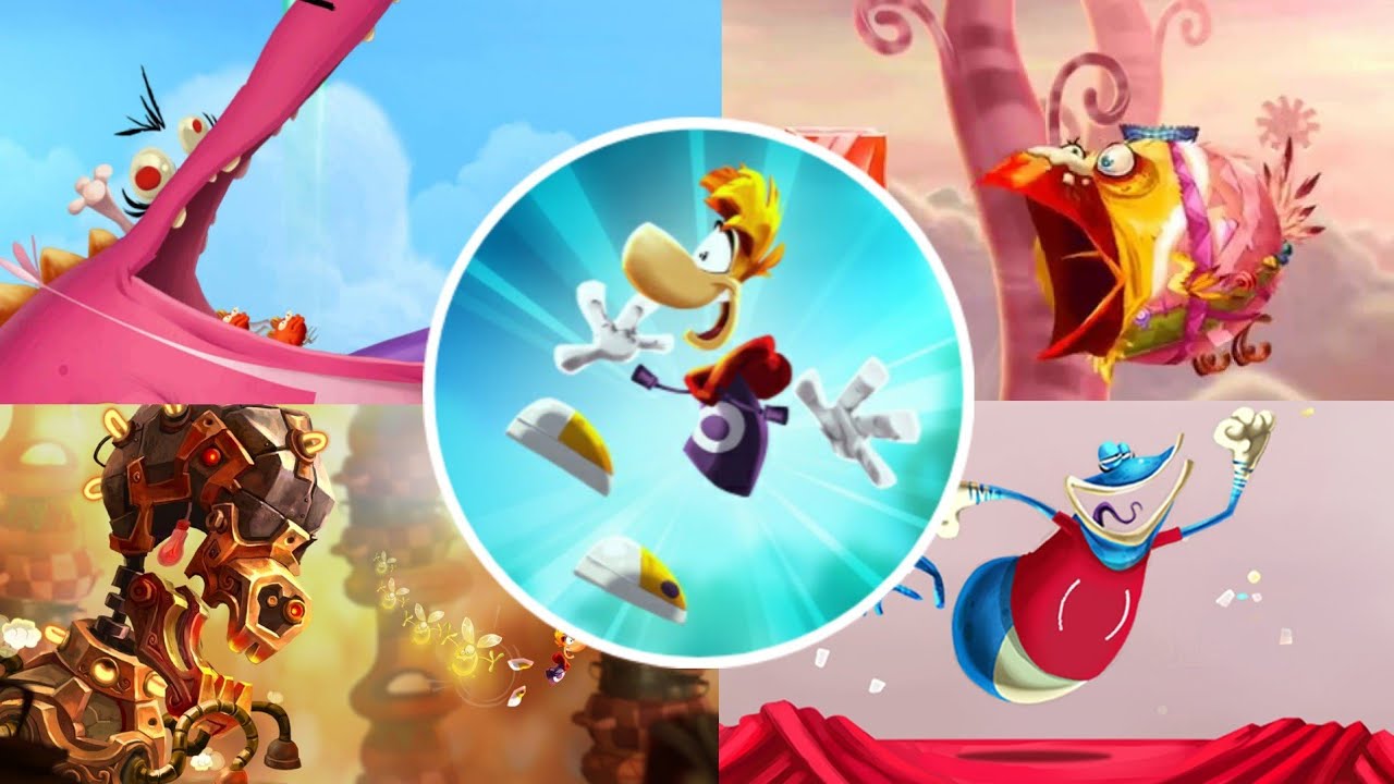 Rayman Fiesta Run - All Bosses (Perfect)