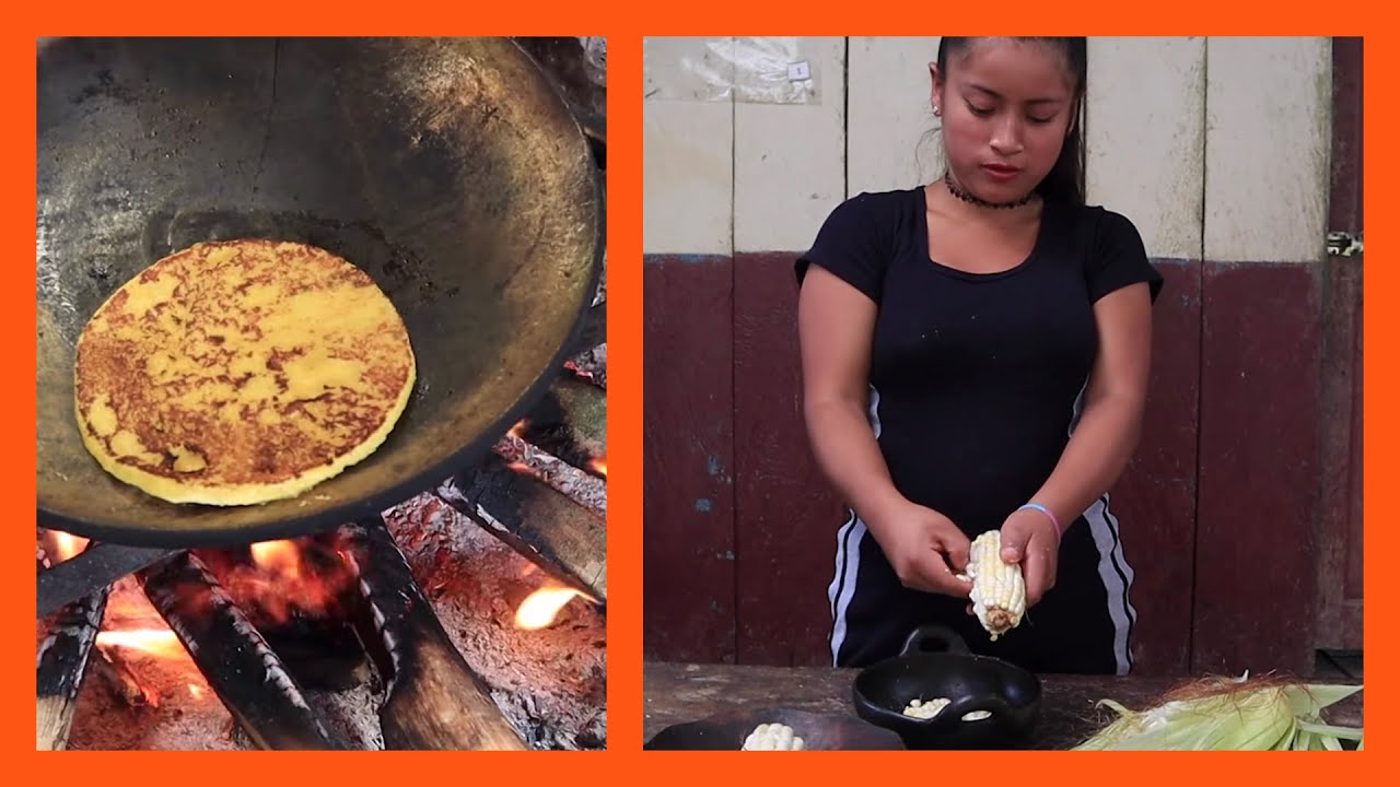 TORTILLAS DE MAIZ con queso a LEÑA