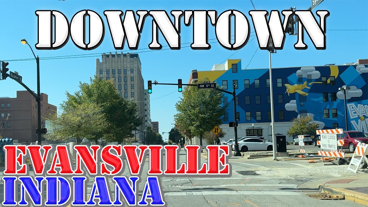Evansville - Indiana - 4K Downtown Drive