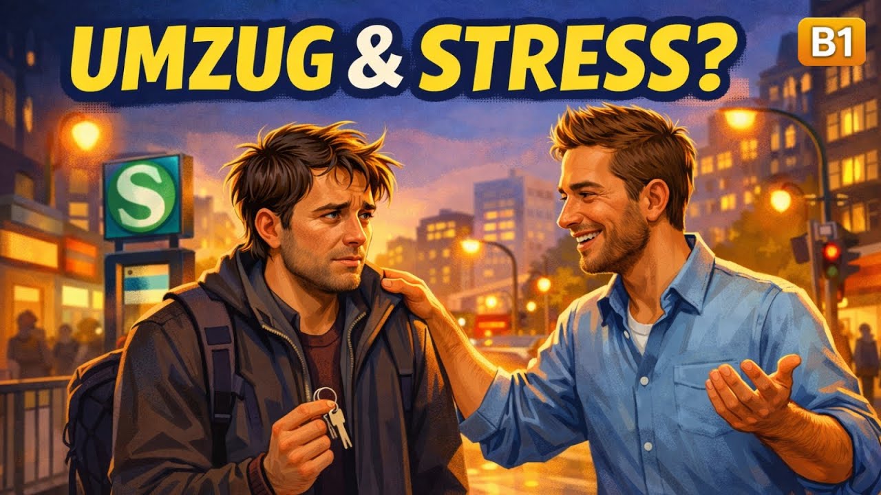 Deutsch lernen mit Dialog: Umzug & Stress im Alltag | B1
