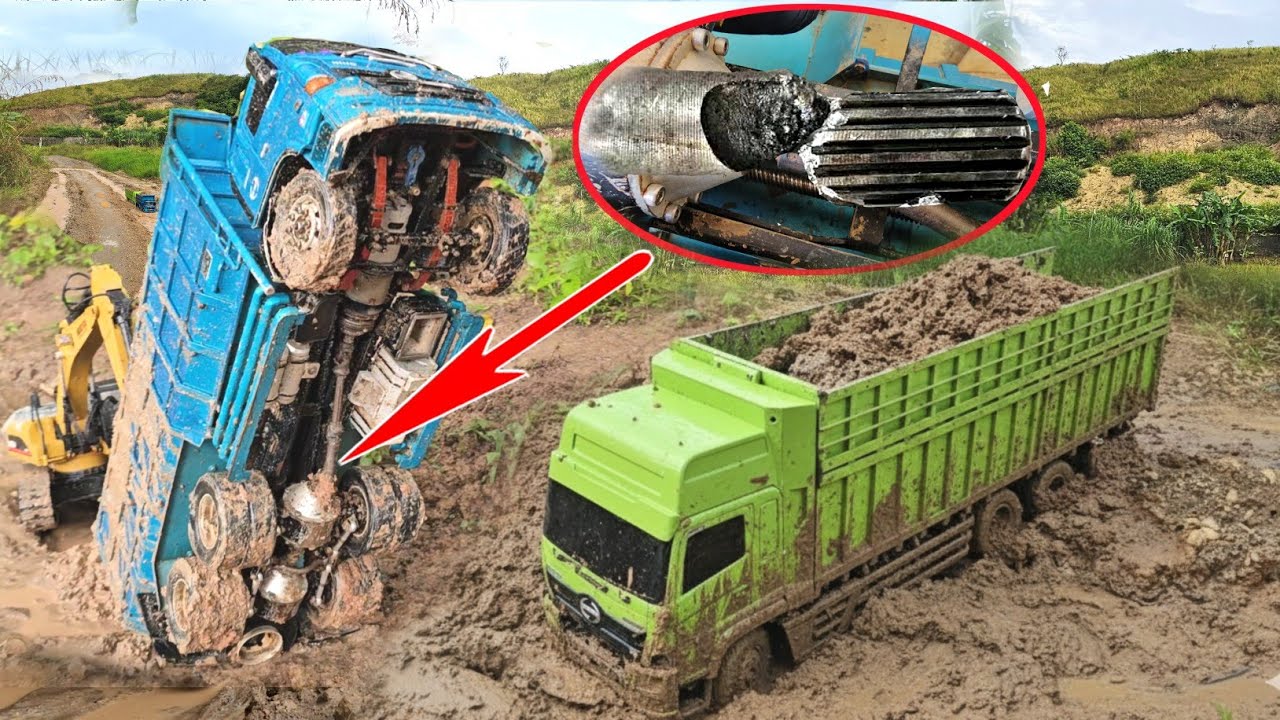 Радиоуправляемый грузовик Hino 500 стал ещё безумнее: сломался карданный вал