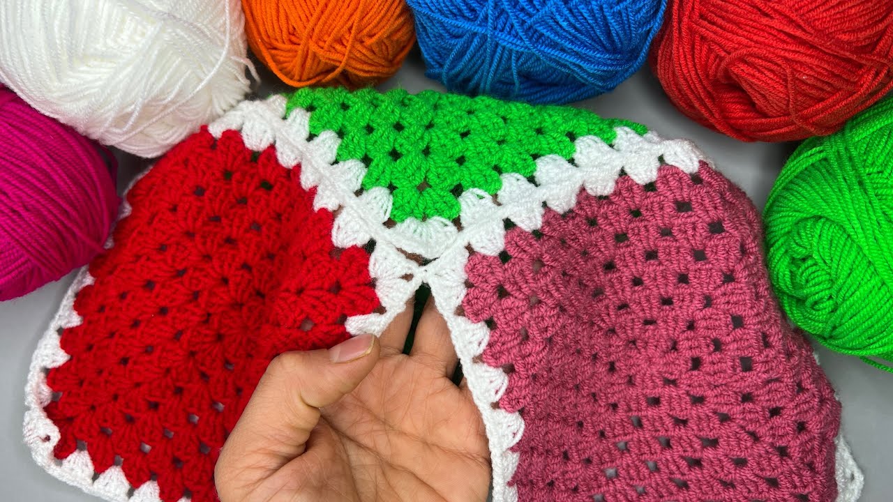 آموزش ساده ترین نحوه اتصال موتیف در قلاب ببافی #crochet