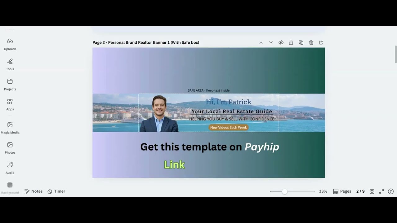 4 Personal Realtor YouTube Banner Templates | Canva Editable | Real Estate Channel Art | Mobile Safe