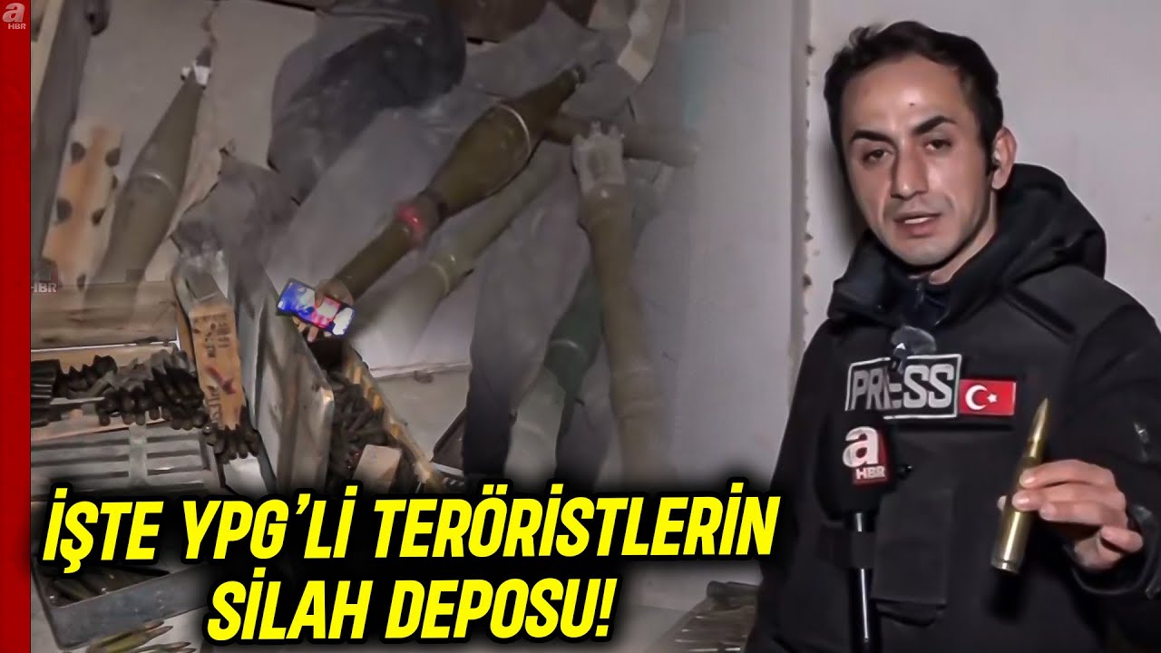 İşte YPG'li Teröristlerin Silah Deposu... A Haber Suriye'deki Terör Depolarını Görüntüledi!