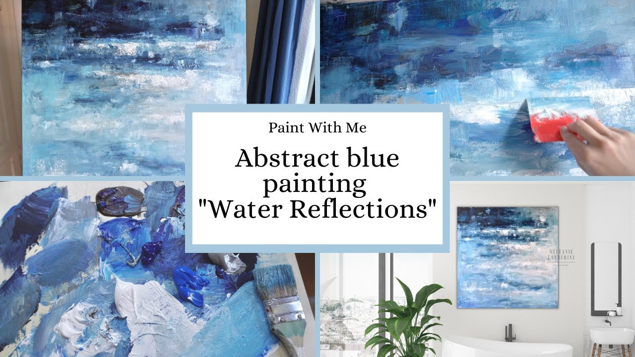 Beruhigende Meer Malerei 🫧👩🏼‍🎨🌊 Abstraktes blaues Acrylgemälde 