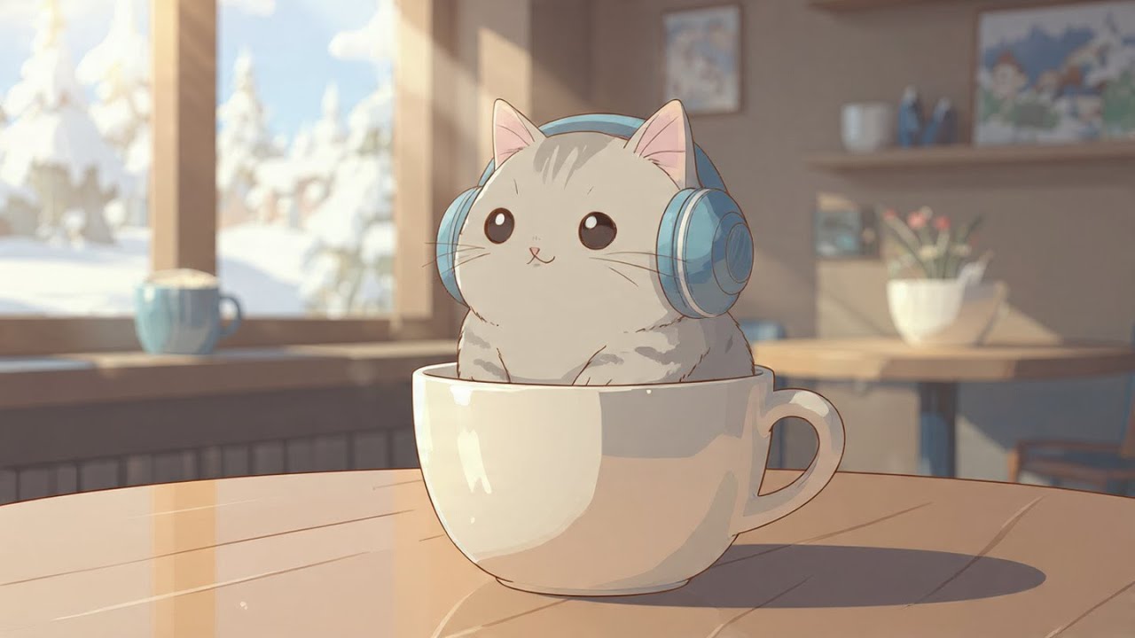 Cozy Winter Café 🐱❄️ | Calm LoFi Morning Beats