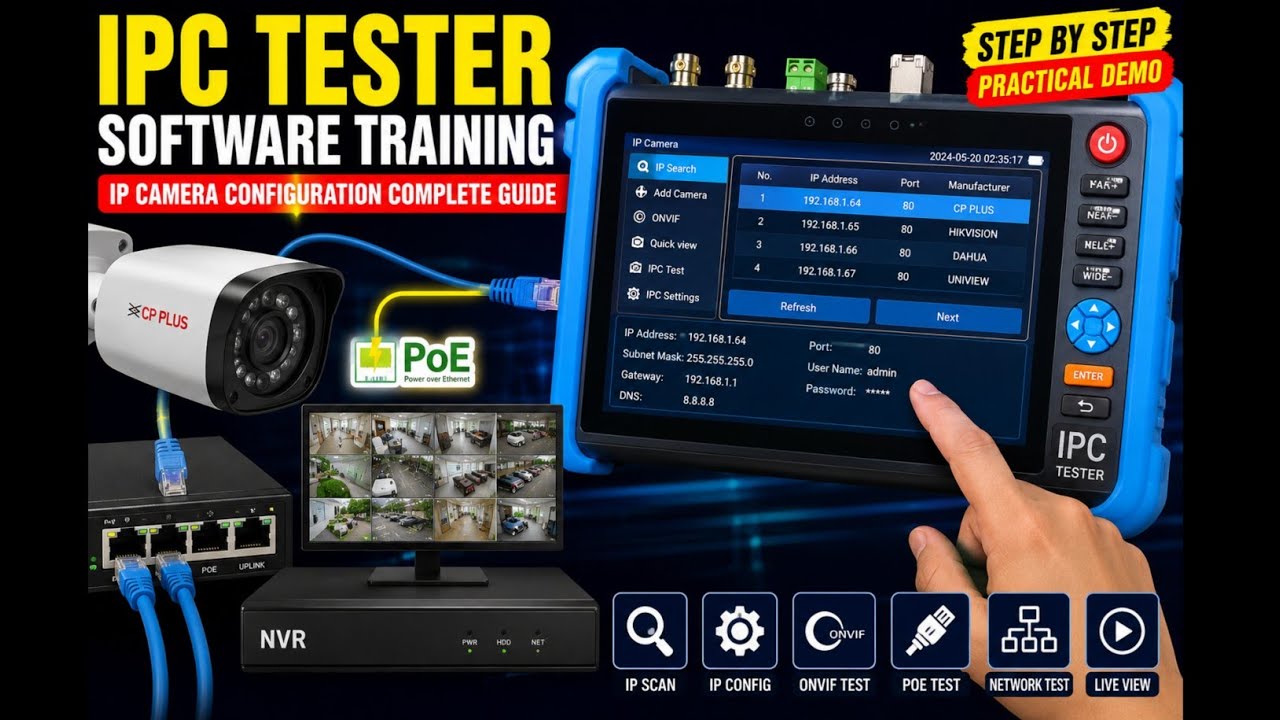 IPC TESTER, CCTV BEST TOOLS , How to configure  IP Camera and HD Camera with IPC Tester 