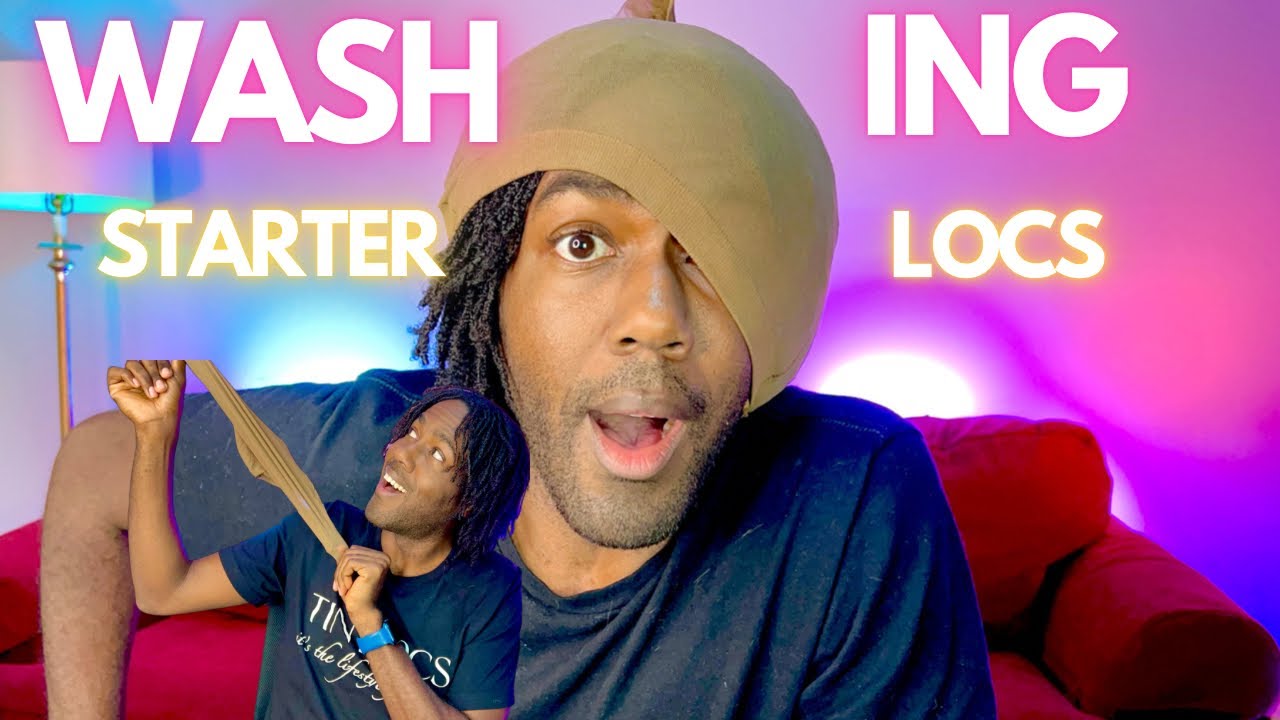 HOW TO WASH STARTER LOCS | NO UNRAVELING WITH STOCKING CAP METHOD | BRAIDLOCS | MICROLOCS
