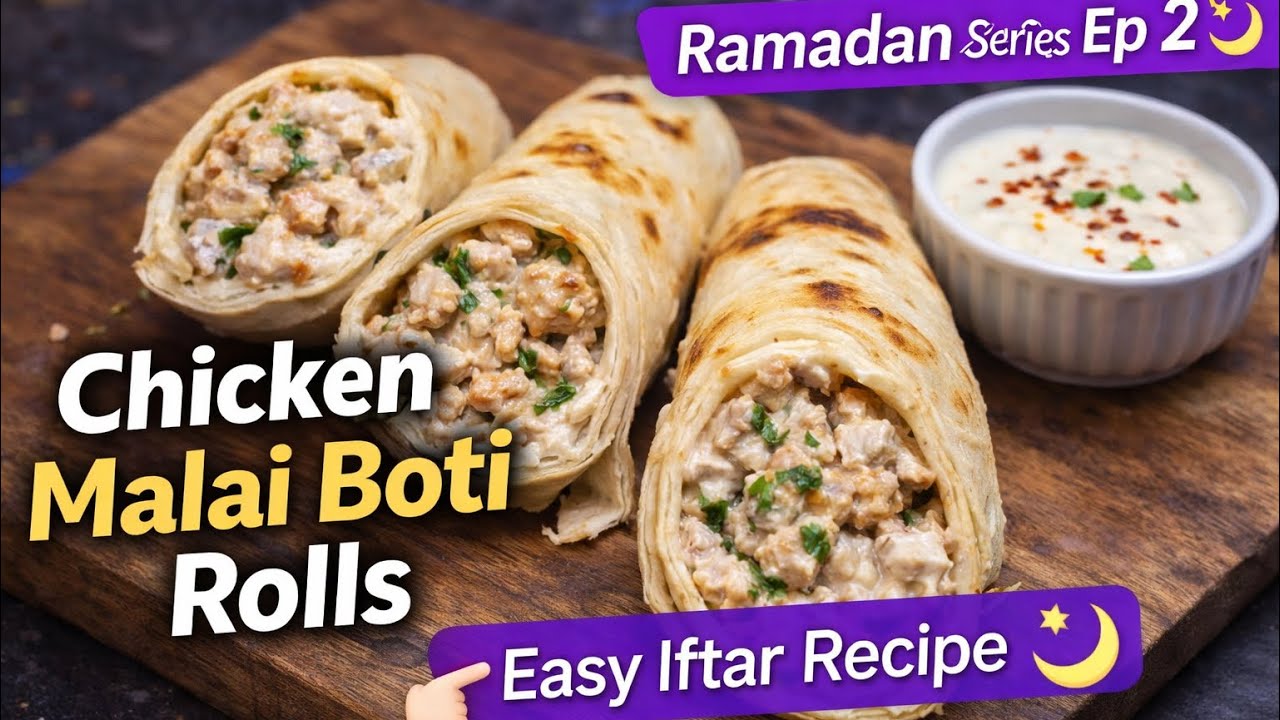 Chicken Malai Boti Roll | Creamy & Juicy Iftar Special 🌙