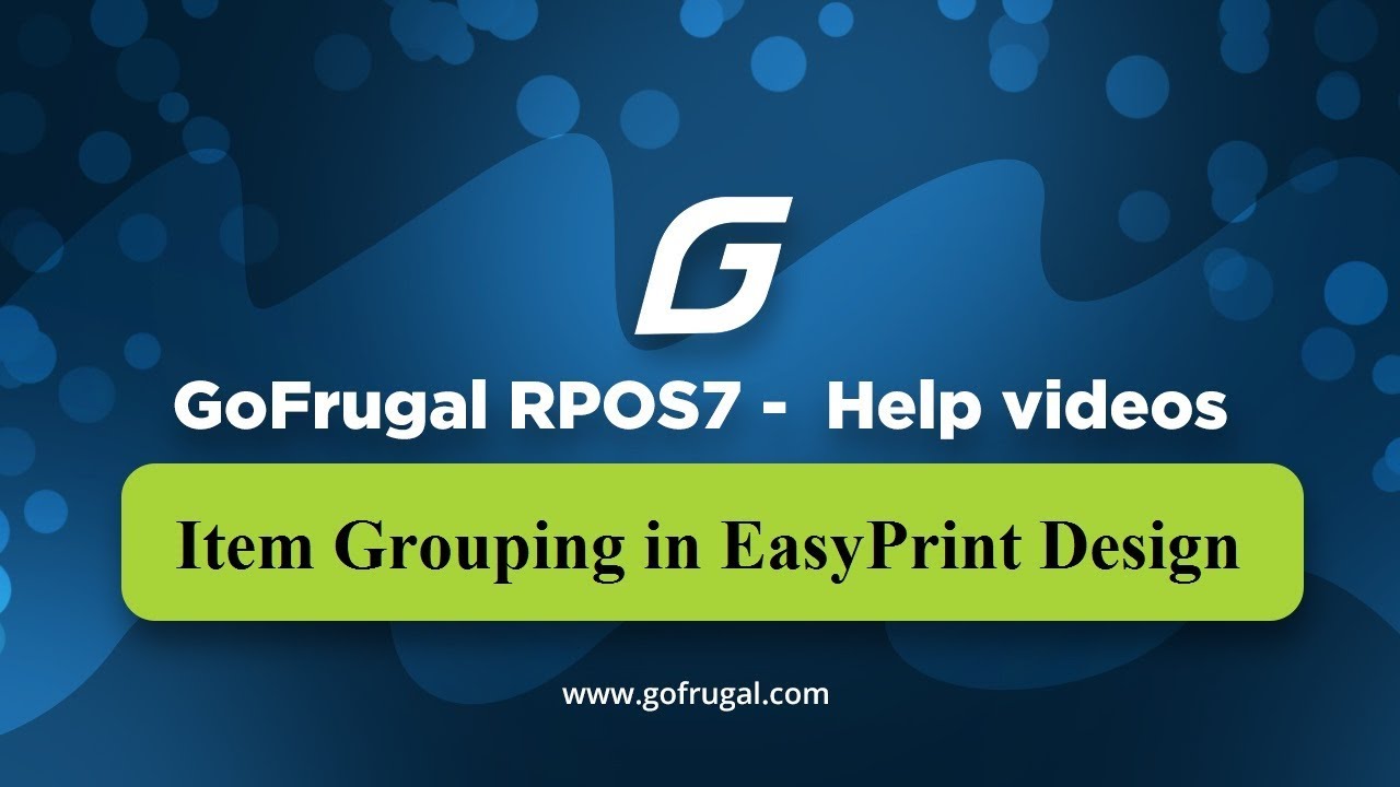 Item Grouping In easy print design