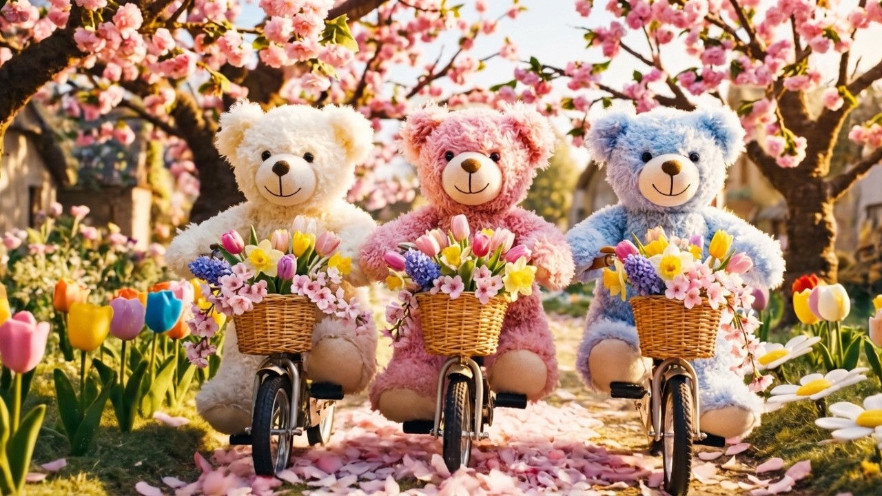 The Cutest Plush Spring World 🌸🧸 | Peaceful Springtime Ambience (4K)