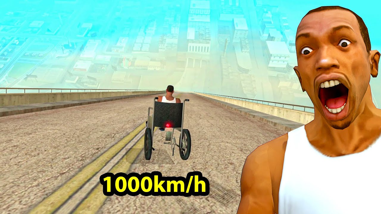 Я установил мод SUPER SPEED и проехал по МЕГАРАМПЕ в GTA San Andreas на скорости 1000 км/ч.