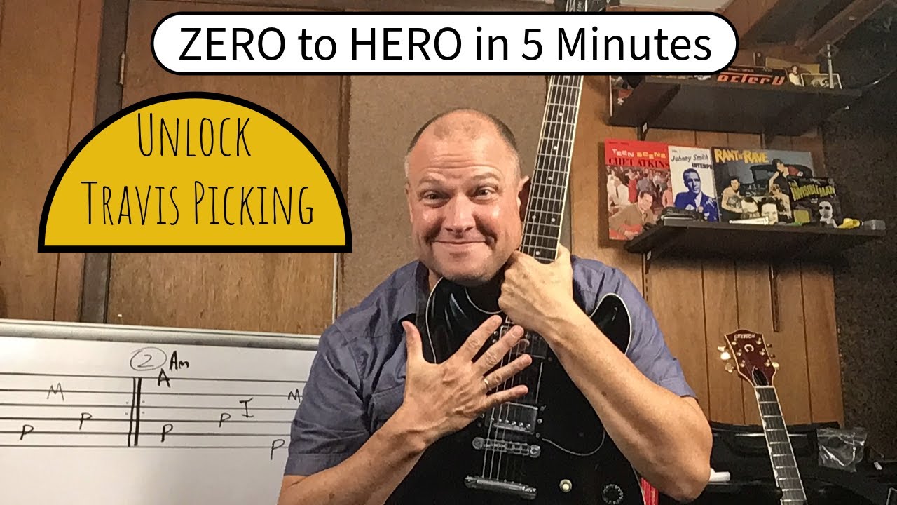 Travis Picking Guitar Lesson-Zero to Hero in 5 Minutes-