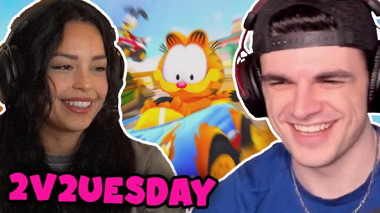 2v2UESDAY w/ VALKYRAE: GARFIELD KART, SLAPPYBALL, TRICKY TOWERS & VALORANT! (2/2) - Foolish VOD